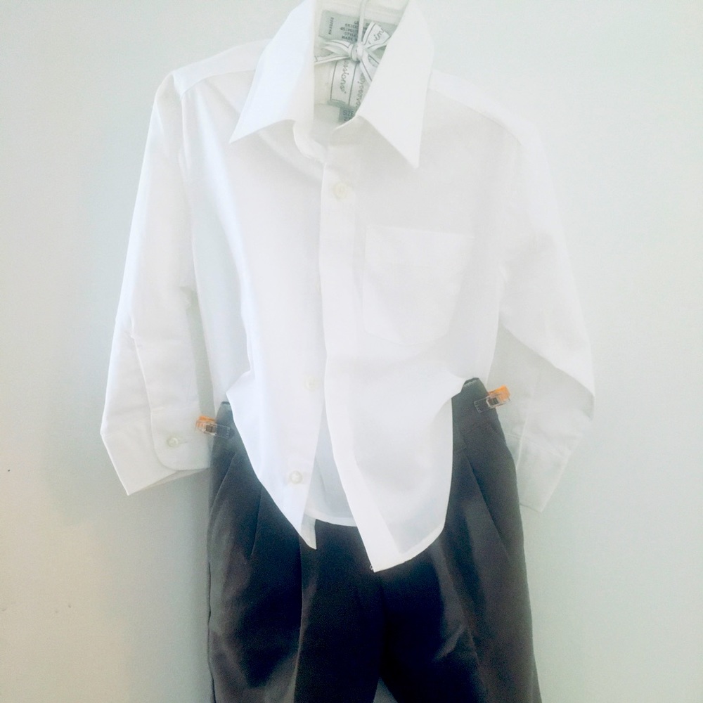 Button down white shirt and tailored pants set - size 2T